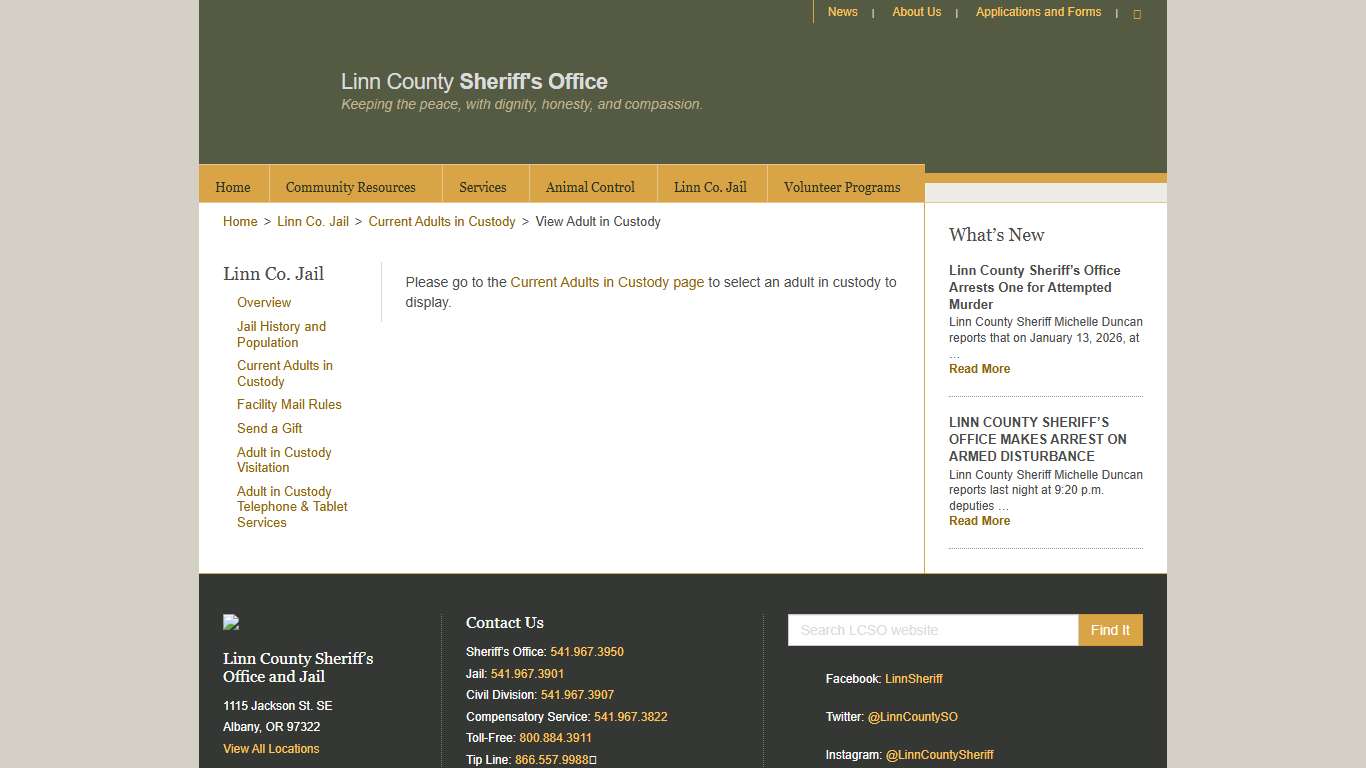 View Adult in Custody - Linn County Sheriff's Office